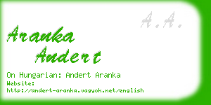 aranka andert business card